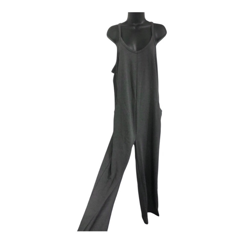 Sincerely Jules‎ charcoal gray slouchy v-neck jumper jumpsuit size large new